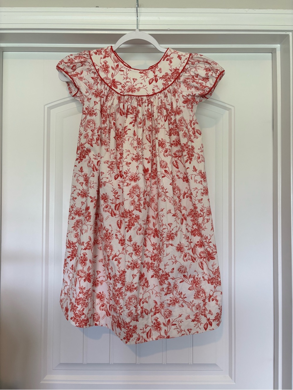 Kelly's Kids Red Floral Ruffle-Sleeve Dress